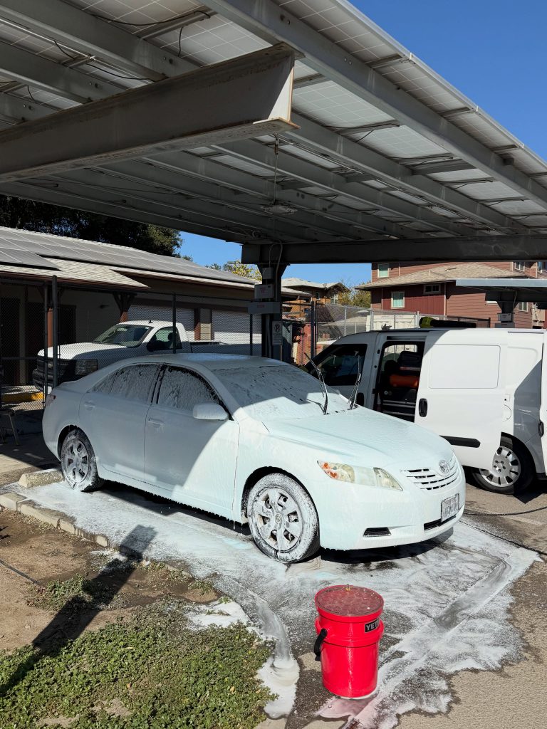 White car after an exterior detail by Garcia's Mobile Detailing